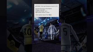 RESMI : Final Liga Champions musim ini. Borussia Dortmund vs Real Madrid #shorts #shortsvideo