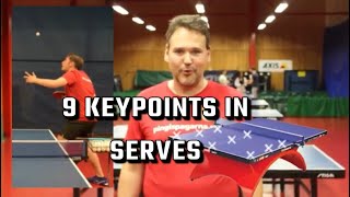 9 KEYPOINTS IN TABLE TENNIS SERVES | Ball placement | Improve your table tennis serves | Tutorial