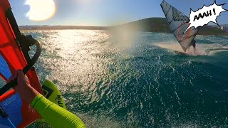 Almost crashing into another windsurfer ~ Mykonos Trip Ftelia