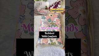 Meesho bedsheet with Comforts 🌸#meeshofinds#fashion #homedecor #bedsheet#comfort #youtube#shortvideo