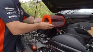 Craig Lowndes fits a BMC Air Filter to his Holden Colorado.