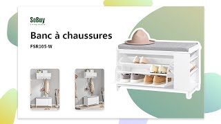 SoBuy Banc à chaussures | Meuble chaussure | Armoire à chaussures |  Coffre de rangement | FSR105-W