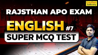 Rajasthan APO Exam 2024 | Super MCQ Test | #7 | English for Rajasthan APO Exam 2024