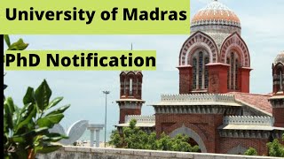 PhD Admission 2022-23|Latest Ph.D Notification 2022.Ph.D Admission in Madras University