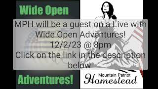 Join Us  Tonight with Wide Open Adventures - Link Below