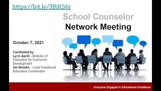 School Counselor Network meeting Oct. 7, 2021