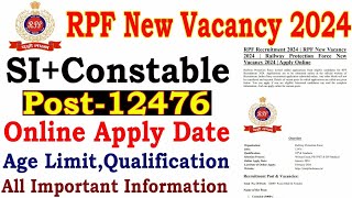 Rpf new vacancy OFFICIALS notice 2024 | New Vacancy #rpf #viralvideo #new #2024