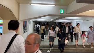 Shinjuku Train Station, Tokyo during rush hour  (POV)