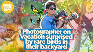 Photographer on vacation surprised by rare birds in their backyard | Make Your Day