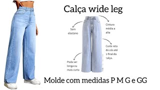 Como  fazer molde CALÇA Feminina WIDE LEG