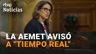 DANA: TERESA RIBERA defiende su GESTIÓN y el PP la ACUSA de ABANDONAR a los VALENCIANOS | RTVE