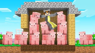 Crainer FILLED MY HOUSE with PIGS In Our Minecraft World! (troll)