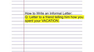 Easy Video Tutorial: How to Write an Informal letter