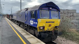 DB Maritime class 66 propels into Biggleswade Plasmor Yard - 15/03/21