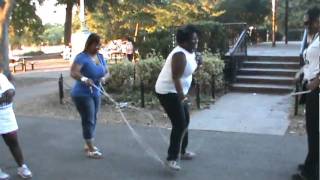 Aunt Cheryl Double Dutch w/ A Cig In 1 hand At 2010 Family & Friends Cookout