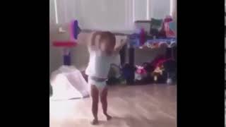 Baby lifting weights Screaming