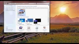 Window 7: Change Desktop Theme / Background from your family pictures to a sunset view
