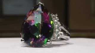 12 Carat Mystic Topaz Ring in 925 Sterling Silver