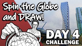 Spin the Globe and Draw Challenge - Day 4