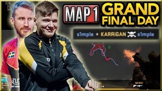 S1mple Nades Himself In 1 On 1 Situation! GuardiaN 1 VS 3 Clutch! FaZe VS NaVi/Grand Final/Map 1