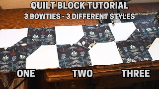 Quilt Block Tutorial: Bow Tie Block in 3 Ways Using an Antique Singer 27 Sewing Machine