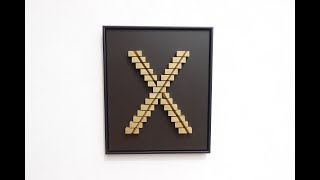 Golden X      / wood wall art / wooden artwork / wooden relief / 3D art / art / X lover / wall decor