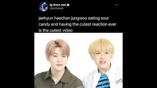 jaehyun,haechan&jungwoo eating sour candy and their cute reaction:😜