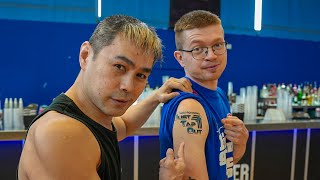 Taka Michinoku Reacts to NJPW Superfan's Tattoo!