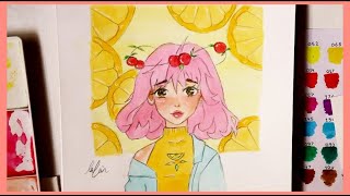 Coloring drawing by Refreshing colors 💞🦄 تلوين رسمه بالوان منعشه