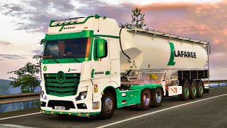 Early morning cement delivery with Mercedes Actros - Lafarge - Euro Truck Simulator 1.50 #ets2