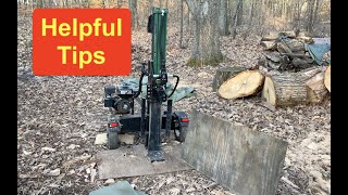 Helpful tips for splitting large chunks of wood into firewood with vertical log splitter