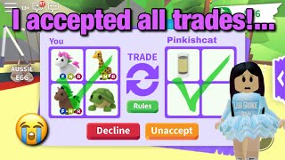 I Accepted Every Trade In Adopt Me For 24 Hours..|Roblox