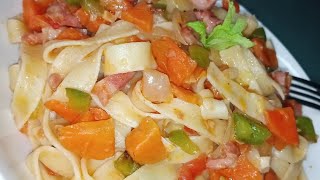 tagliatelles sautées. #tutorial #cuisine #recette