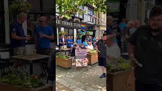 Man City fans stopping off in Uxbridge on their way to the FA Cup Final at Wembley