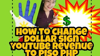 How to change YouTube revenue dollar to philliphine currency Php#youtube #revenue #monetization