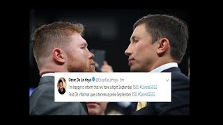 BREAKING NEWS: CANELO ALVAREZ vs GENNADY GOLOVKIN 2 IS ON!! #CaneloGGG2