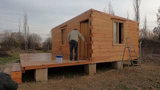 Ahşap ev inşa ediyoruz 7. Bl.| Mastik ve Vernik uygulama | DİY  Building a Wooden house| Tiny house