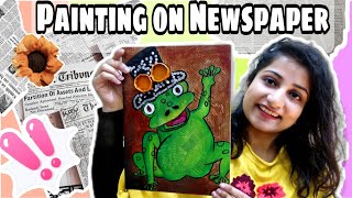 Painting on a newspaper 😱/ Turn your newspaper into a beautiful painting🔥 /Try Something New