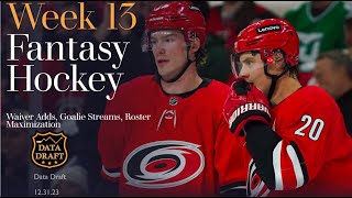 NHL Fantasy Hockey Week 13: Schedule, Trending Players, Goalie Adds