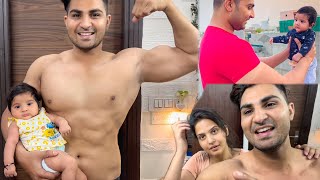 Nivanya ❤️ ko Papa sath Gym karna hai🥰 | Sonam says ab to bana le Abs | 190 kg heavy squat in gym |