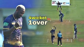 Andre Russell got 4 wicket in 1 over aganist Titans #ipl2022 #kkvsgt #highlights #russell4wickets