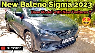 Baleno Sigma Model 2023🔥अब Base Model नये Features के साथ🤩Value for Money Car at ₹6.61L✌️ #baleno