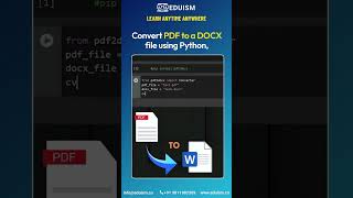 Convert PDF to a DOCX file using Python! #css #html #js #ai #ml #webdev #java #dataanalysis #coding