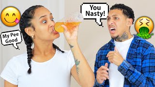 Drinking Pee Prank On Husband!*He loses it*