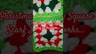 Christmas Granny Square Scarf #christmas #crochet #grannysquare #christmasmusic2024