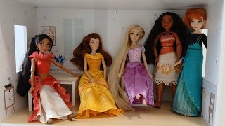 Disney dolls in our dollhouse