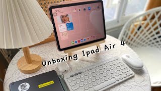 UNBOXING IPAD AIR 4 + ACCESORIES | Airpods, keyboard, mouse, apple pencil  etc. Indonesia 🇮🇩