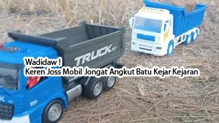 Wheels on the Truck | Keren Joss Mobil Jongat Angkut Batu Kejar Kejaran | #railroad  #car