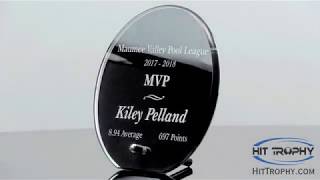 Black Glass Circle Award BK503 BK502 BK501 with Free Engraving