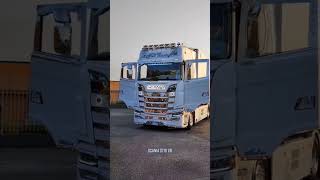 beautiful white scania